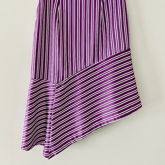 BANANA REPUBLIC Purple Striped Asymmetrical Skirt - Size 4P - Picture 2 of 4